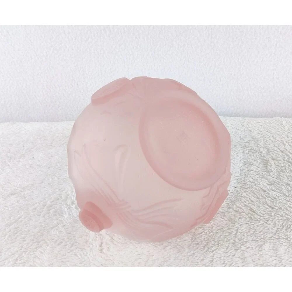 Lenox Imperial Pink Satin Glass Basket Split Handle 5